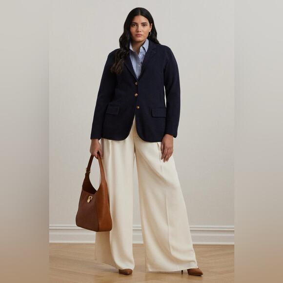 Lauren Ralph Lauren Cotton-Blend Sweater Blazer L - Picture 3 of 9